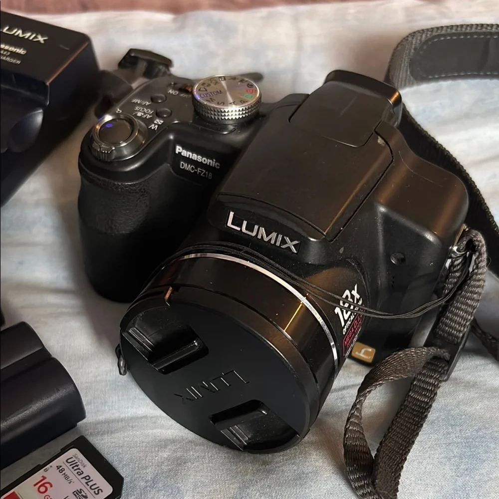 Panasonic Black Digital Camera with extra batteries and 16GB memory card